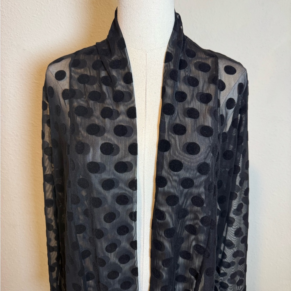 Robert Kitchen Sheer Black Polka Dot Mesh Jacket size Large - Picture 2 of 12